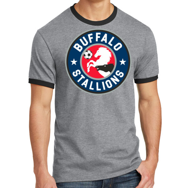 Stallions Logo - Core Cotton Ringer Tee Thumbnail