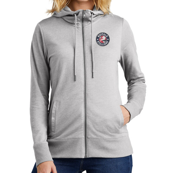 Stallions Logo - Embroidered - Women's Featherweight French Terry  Full Zip Hoodie Thumbnail