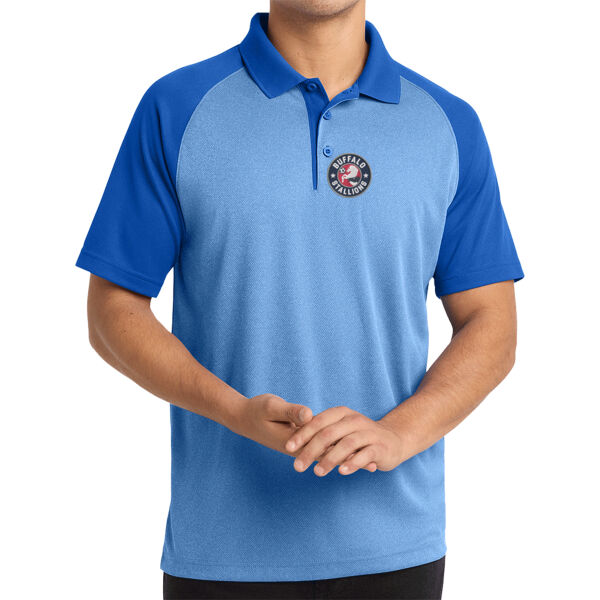 Stallions Logo - Embroidered - PosiCharge ® RacerMesh ® Raglan Heather Block Polo Thumbnail