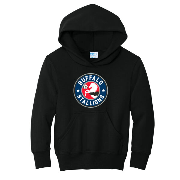 Stallions Logo - Youth Core Fleece Pullover Hooded Sweatshirt Thumbnail